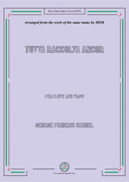 Free Sheet Music Handel Tutta Raccolta Ancor For Flute And Piano