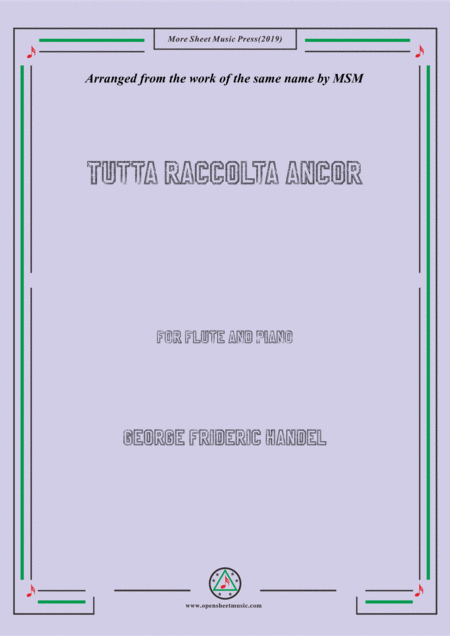 Handel Tutta Raccolta Ancor For Flute And Piano Sheet Music