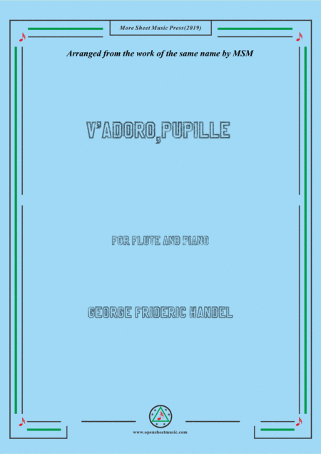 Handel V Adoro Pupille For Flute And Piano Sheet Music