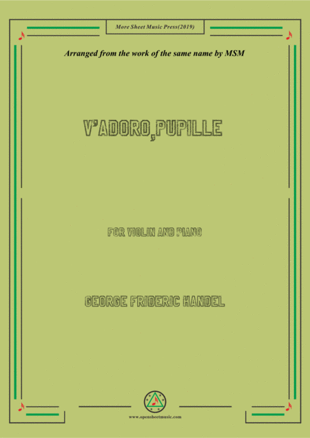 Handel V Adoro Pupille For Violin And Piano Sheet Music