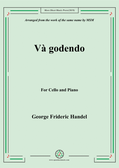 Free Sheet Music Handel V Godendo For Cello And Piano