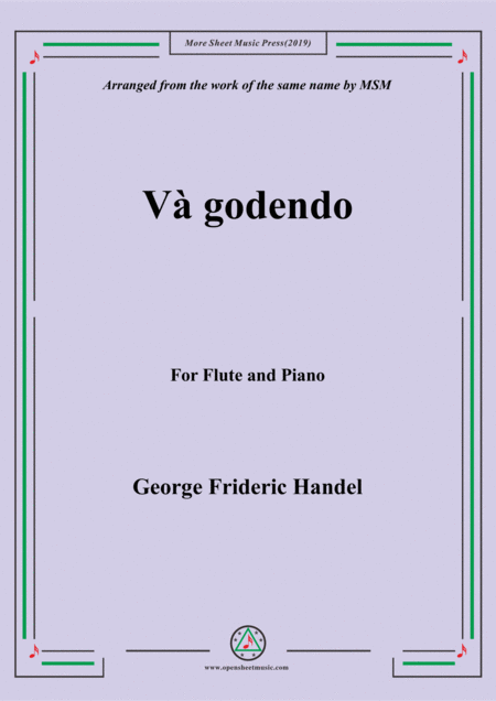 Free Sheet Music Handel V Godendo For Flute And Piano