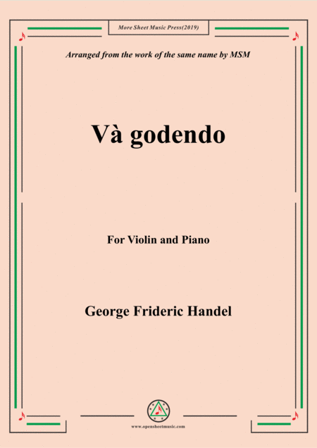 Free Sheet Music Handel V Godendo For Violin And Piano