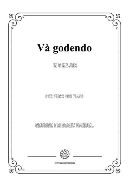 Free Sheet Music Handel V Godendo In G Major For Voice And Piano