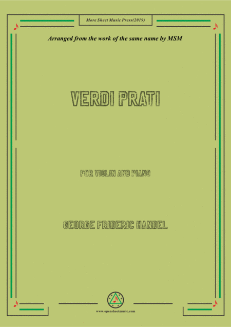 Handel Verdi Prati For Violin And Piano Sheet Music