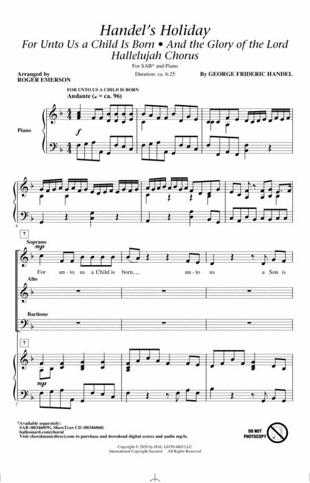 Free Sheet Music Handels Holiday Arr Roger Emerson