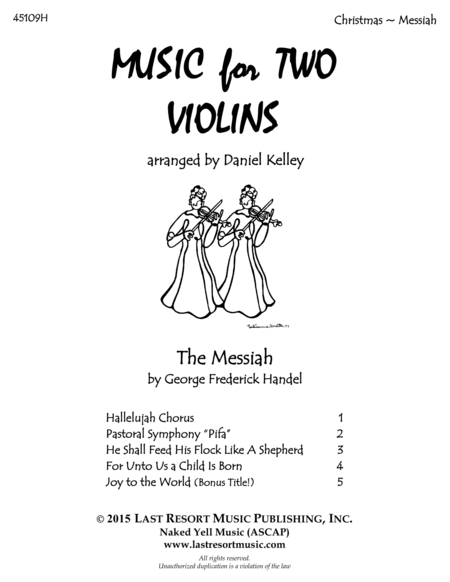 Free Sheet Music Handels Messiah For Violin Duet Music For Two Violins