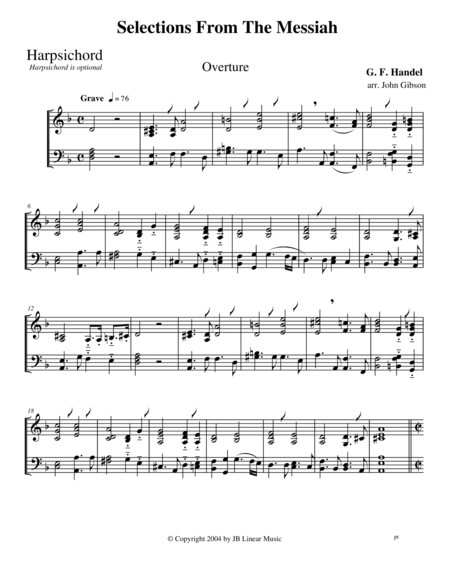 Free Sheet Music Handels Messiah Selections For Clarinet And Bassoon Duet