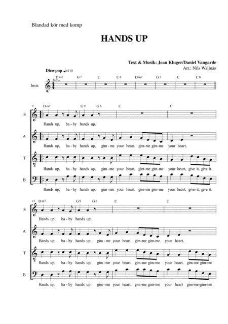 Hands Up Give Me Your Heart Sheet Music