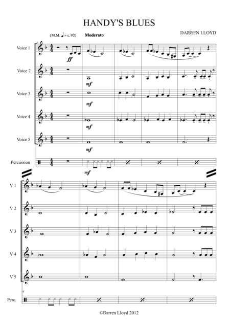 Free Sheet Music Handys Blues Flexible Band