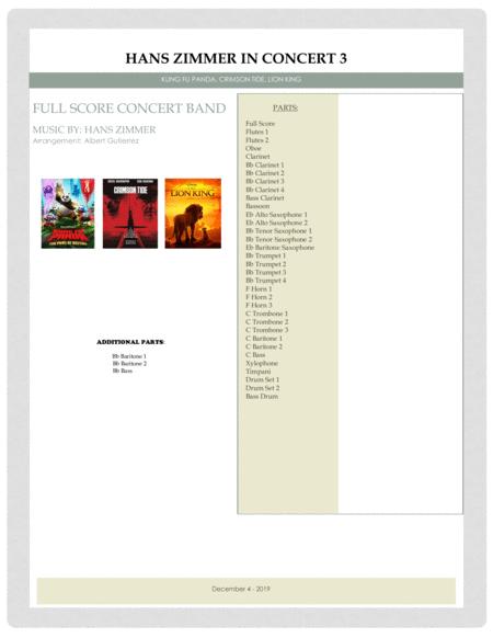 Hans Zimmer In Concert 3 Sheet Music