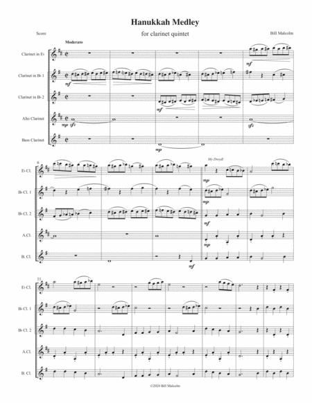 Hanukkah Medley For Clarinet Quintet Sheet Music