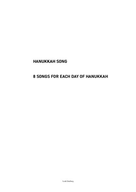 Free Sheet Music Hanukkah Songs Booklet Chanukah Songs 8 Songs For Each Day Of Hanukkah Easy Piano