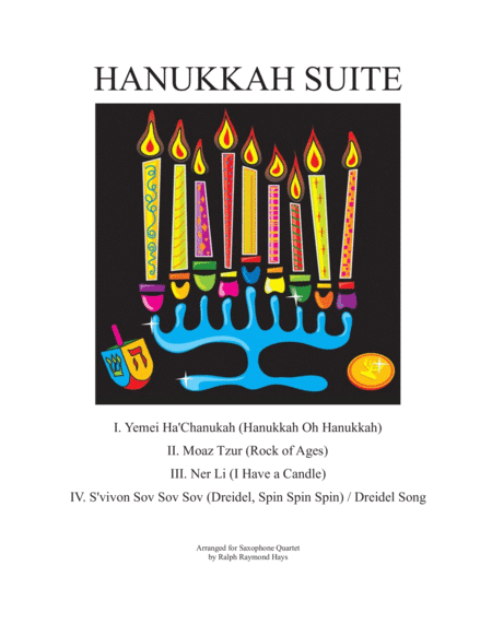 Hanukkah Suite For Saxophone Quartet Sheet Music