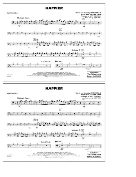 Happier Arr Matt Conaway And Jack Holt Baritone B C Sheet Music