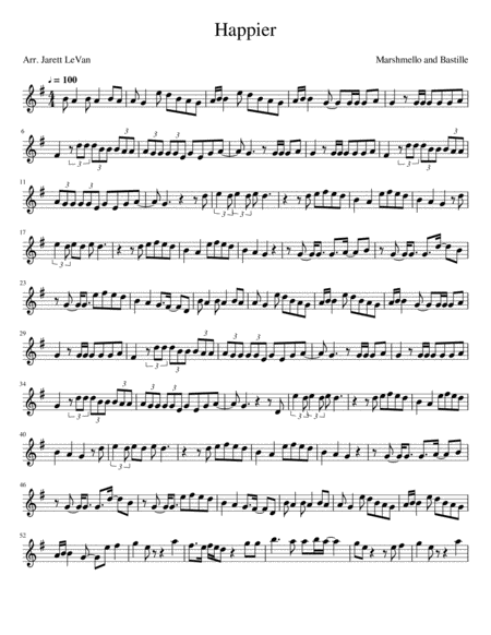 Free Sheet Music Happier Clarinet Solo