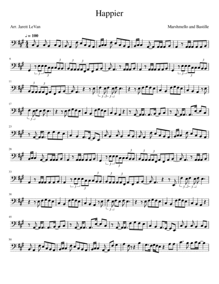 Happier Double Bass Solo Sheet Music