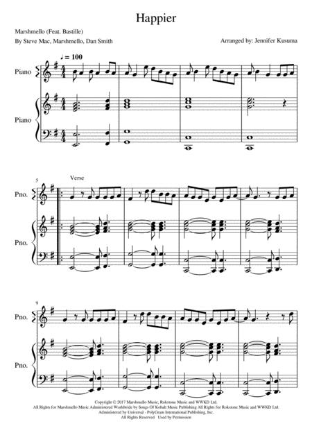 Free Sheet Music Happier Easy Piano And Violin Duet