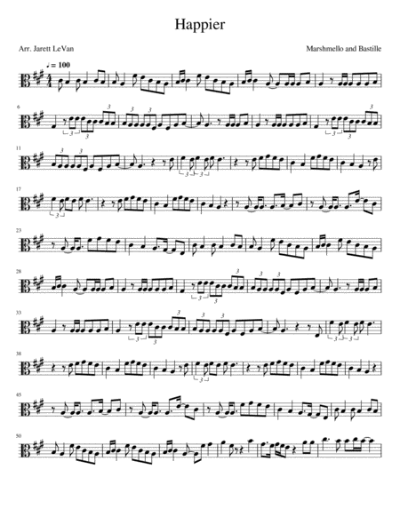 Happier Viola Solo Sheet Music