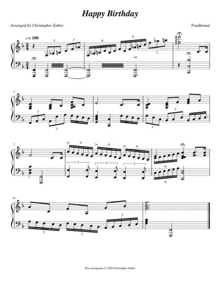 Happy Birthday Advanced Piano Sheet Music