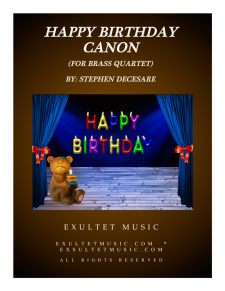 Happy Birthday Canon For Brass Quartet Sheet Music