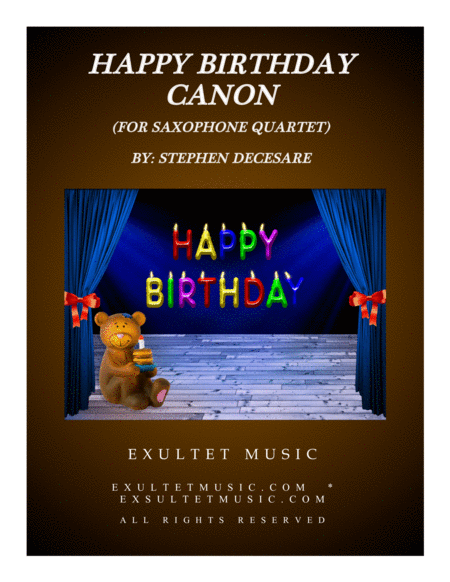 Happy Birthday Canon For Saxophone Quartet Sheet Music