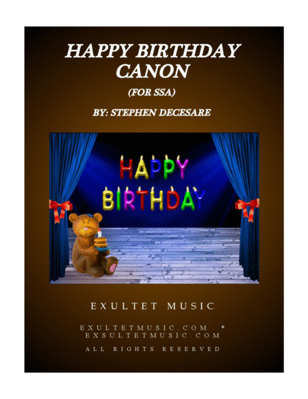 Free Sheet Music Happy Birthday Canon For Ssa