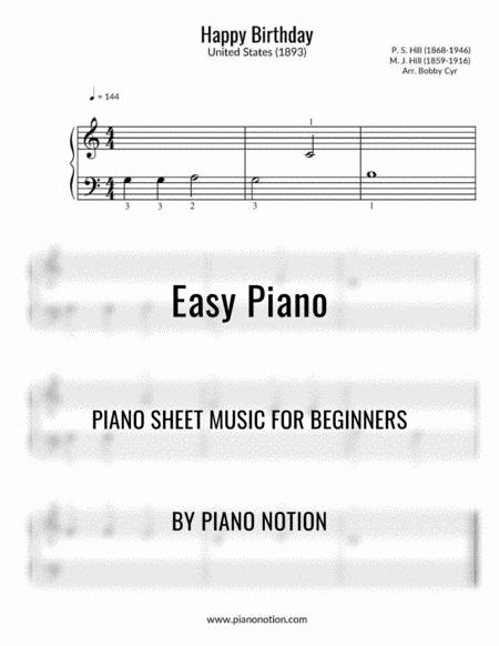 Happy Birthday Easy Piano Solo Sheet Music