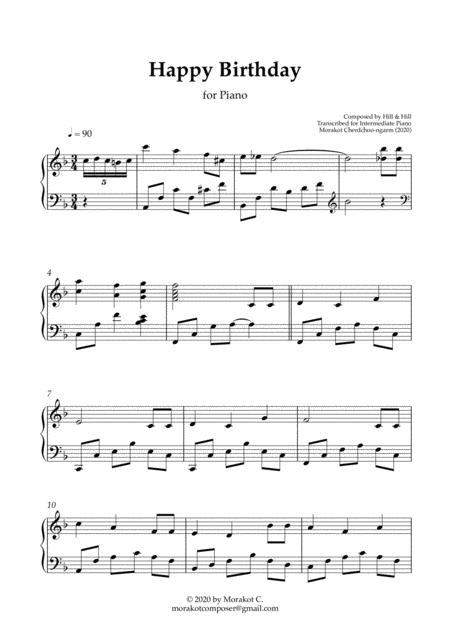 Happy Birthday Piano Early Intermediate Sheet Music