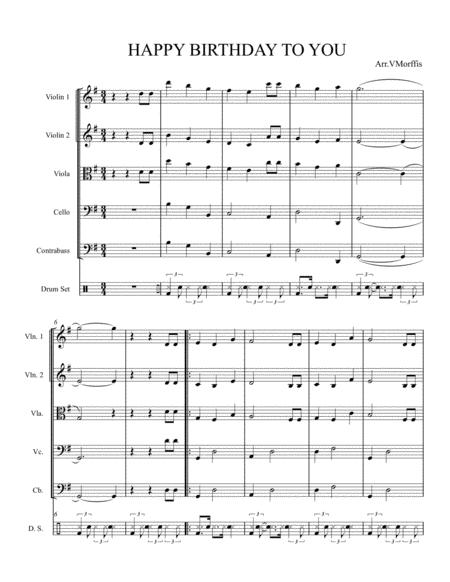 Free Sheet Music Happy Birthday String Band