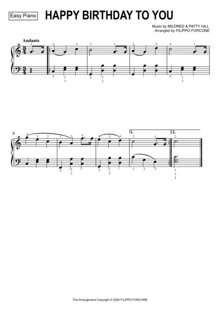 Free Sheet Music Happy Birthday To You Easy Piano