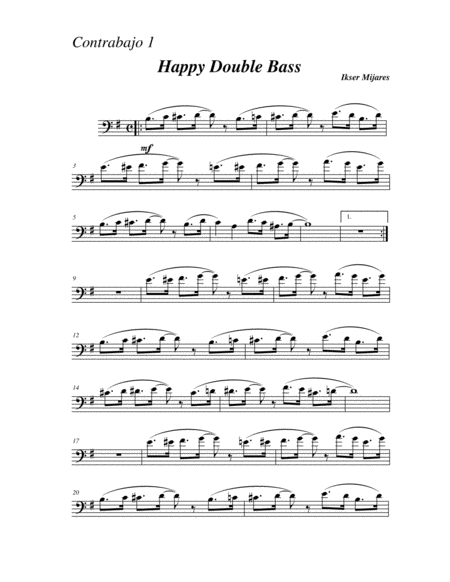 Happy Double Bass Bass1 Sheet Music