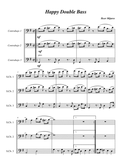 Happy Double Bass Sheet Music