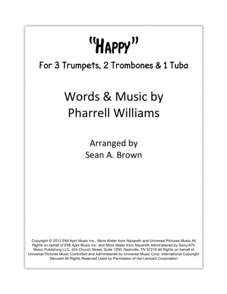 Happy For Brass Sextet Sheet Music