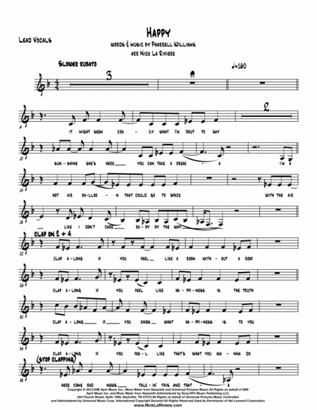Free Sheet Music Happy For R B Band