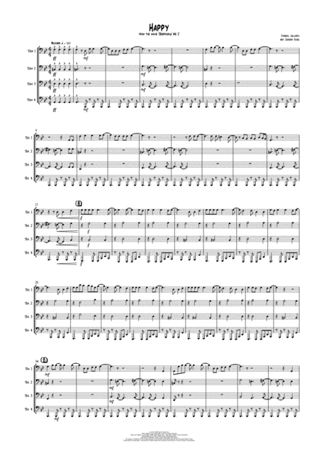 Happy For Tuba Quartet Sheet Music