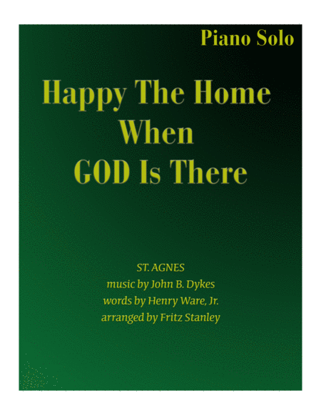 Happy The Home When God Is There Piano Solo Sheet Music