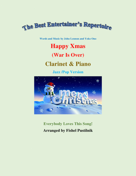 Happy Xmas War Is Over For Clarinet And Piano Jazz Pop Version Sheet Music