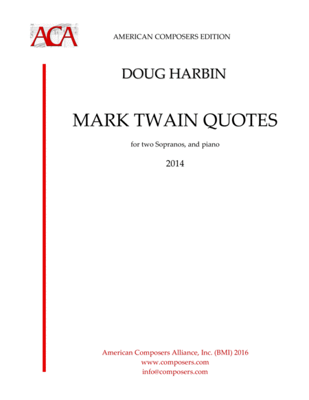 Harbin Mark Twain Quotes Sheet Music