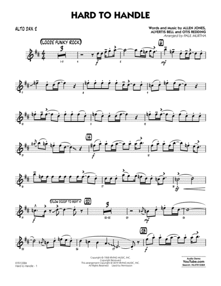 Free Sheet Music Hard To Handle Arr Paul Murtha Alto Sax 2