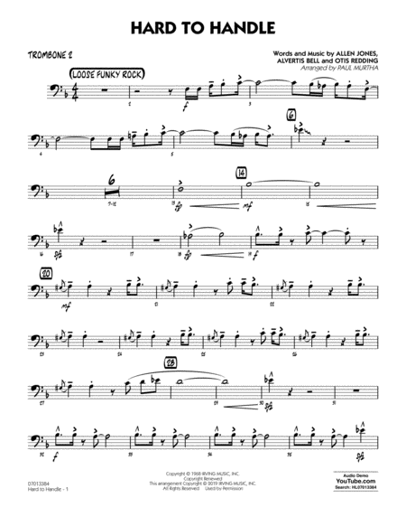 Free Sheet Music Hard To Handle Arr Paul Murtha Trombone 2