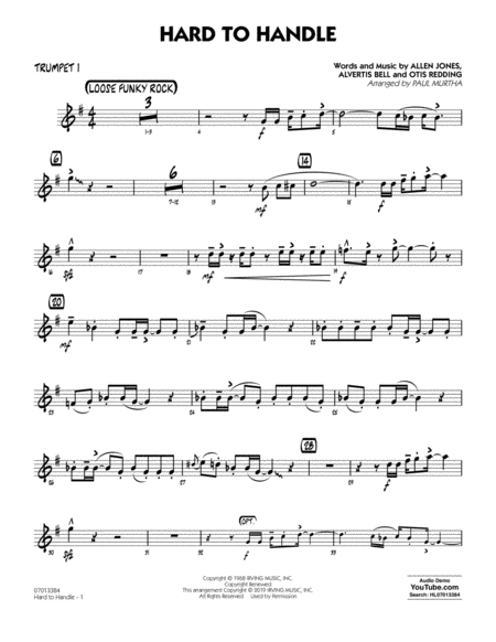 Free Sheet Music Hard To Handle Arr Paul Murtha Trumpet 1