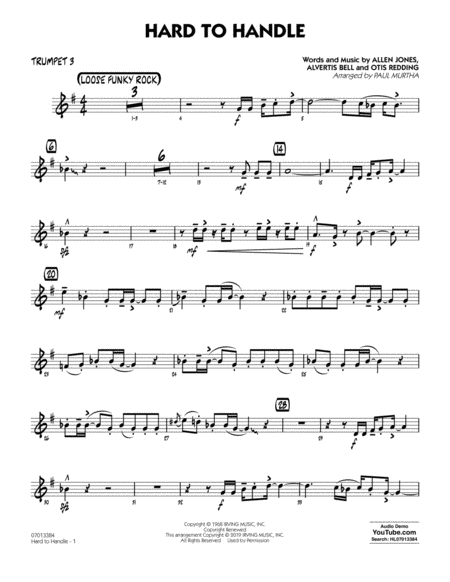 Free Sheet Music Hard To Handle Arr Paul Murtha Trumpet 3