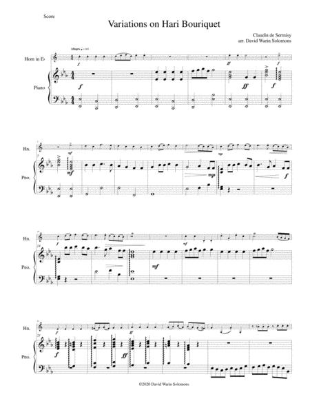 Free Sheet Music Hari Bouriquet After Claudin De Sermisy For Tenor Horn Horn In E Flat And Piano