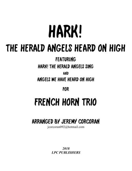 Hark The Herald Angels Heard On High For Three French Horns Sheet Music