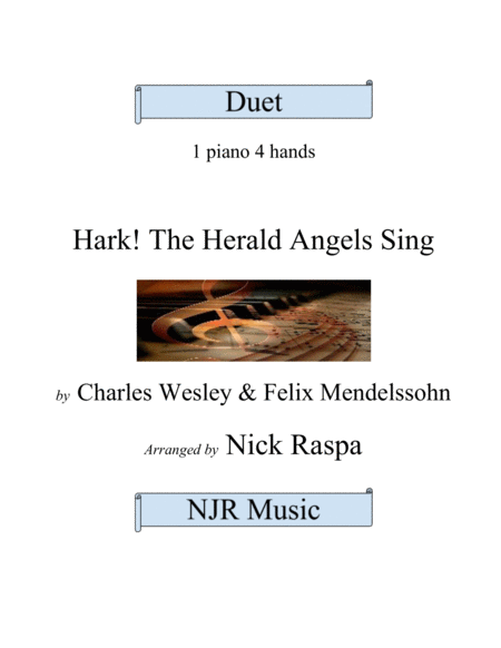 Hark The Herald Angels Sing 1 Piano 4 Hands Advanced Sheet Music