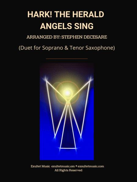 Hark The Herald Angels Sing Duet For Soprano And Tenor Saxophone Sheet Music