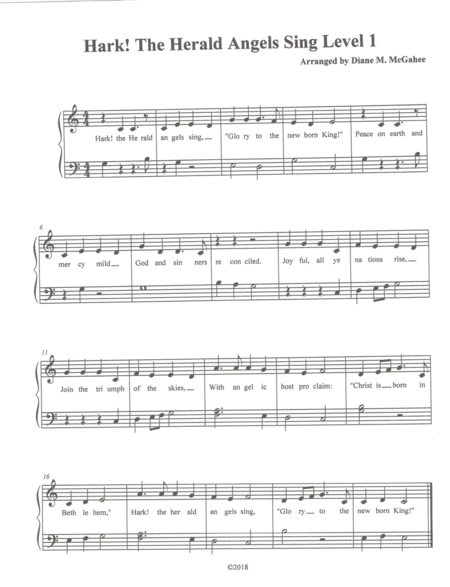 Hark The Herald Angels Sing Level 1 Sheet Music