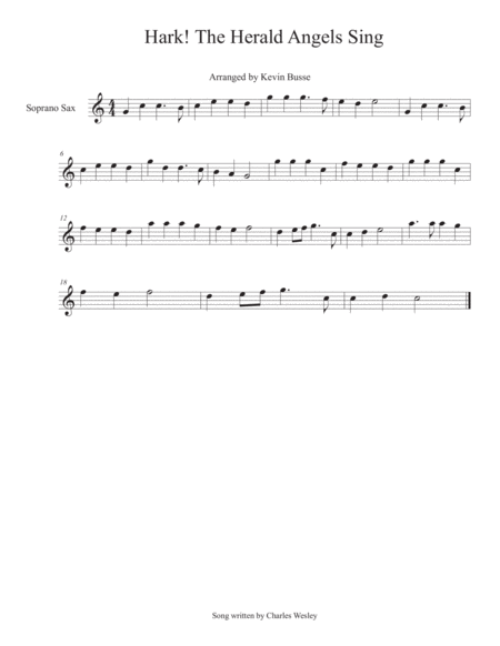 Hark The Herald Angels Sing Soprano Sax Sheet Music