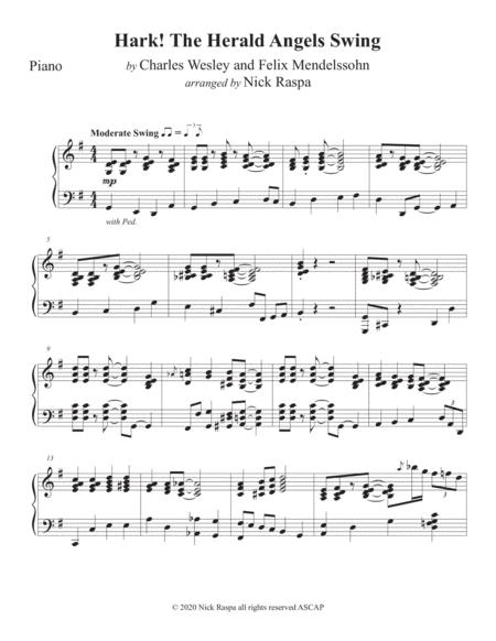 Free Sheet Music Hark The Herald Angels Swing Tenor Sax Piano Piano Part